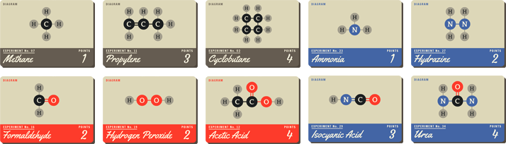 A set of atom cards from Chemistry Set.